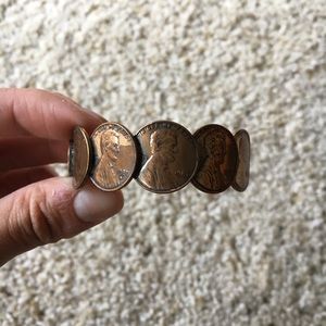 Vintage bracelet cuff made with real pennies!